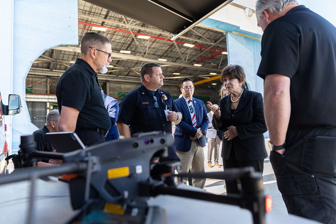 Anna Eshoo, Van Rivierem Ari Delay Discuss Fire Fighting Drones