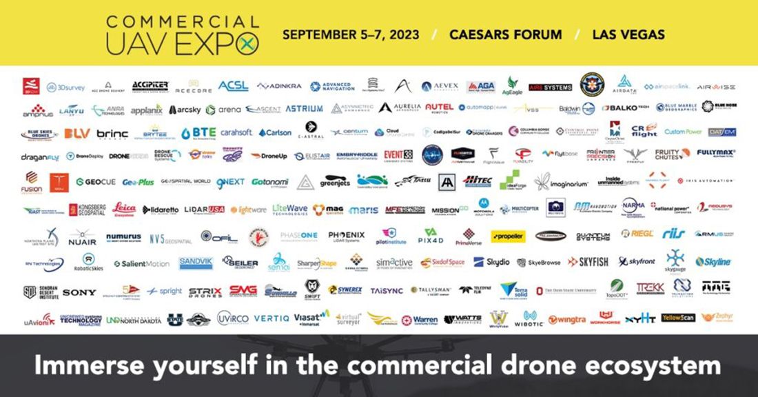 Commerical UAV Expo 2023 Display of Logos