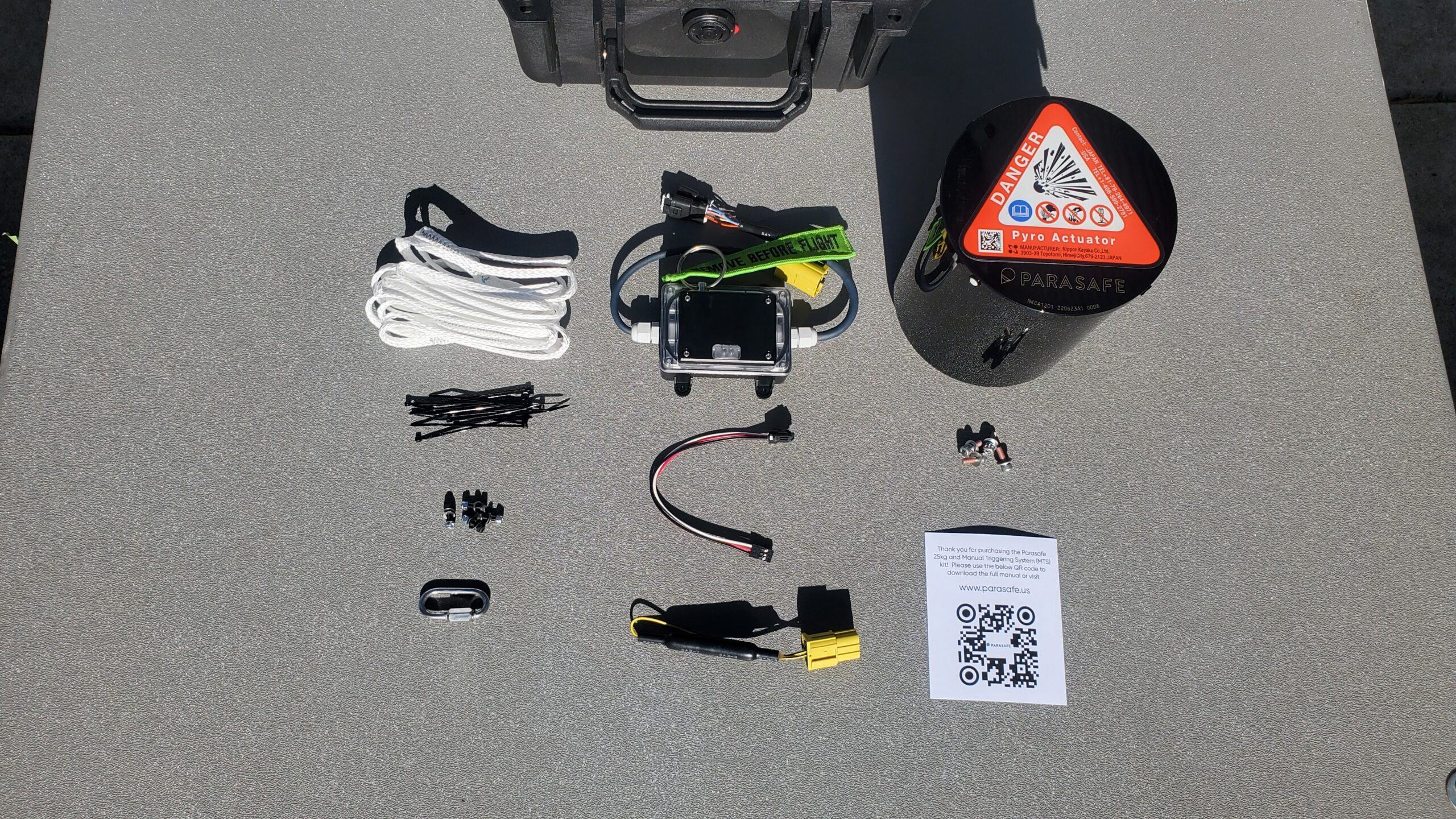 Parasafe PS1201 Drone Parachute System Package Contents